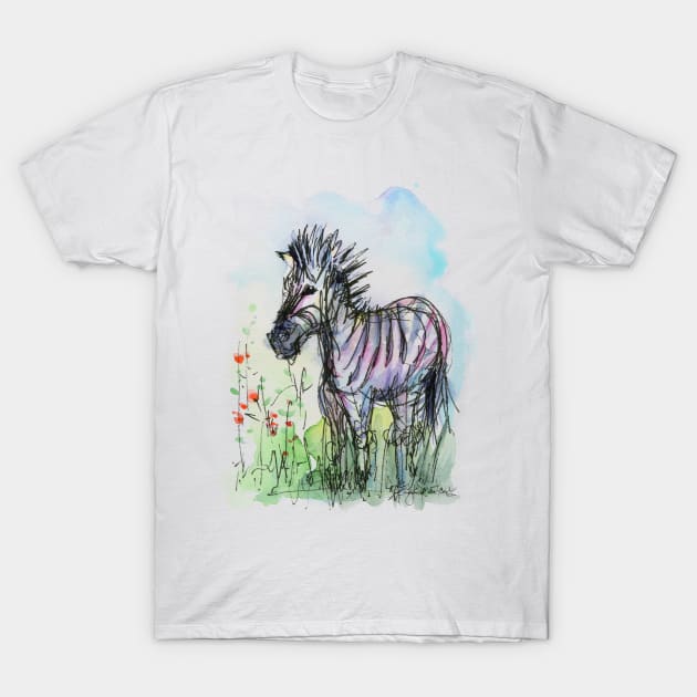 Zebra T-Shirt by Olechka